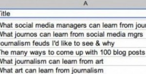 100 Blog Posts Spreadsheet